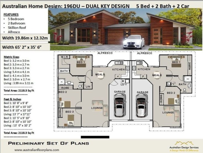 Backdate 2 Duplex Best Selling House Plans  Family House Plan - Etsy