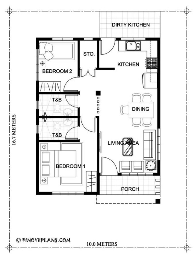 Backdate 2 Two Bedroom Small House Design (SHD )  Pinoy EPlans