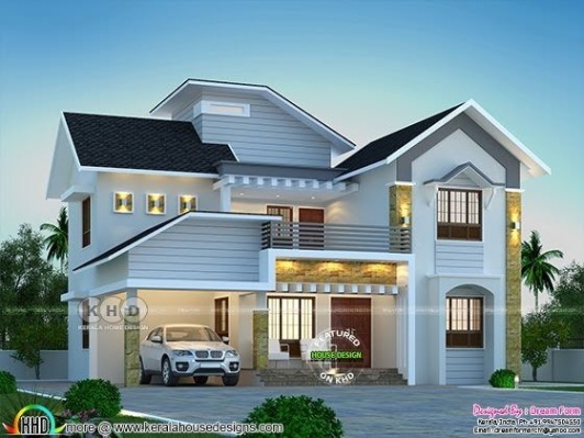 Backdate 5  Sq Ft  Bedroom Mixed Roof House Architecture