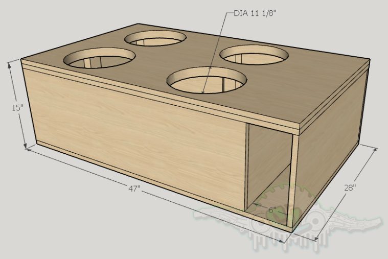 Niche Utama 1  Sundown Audio LCS " Sub Up Port Back Subwoofer Box Plans  CustomLowz