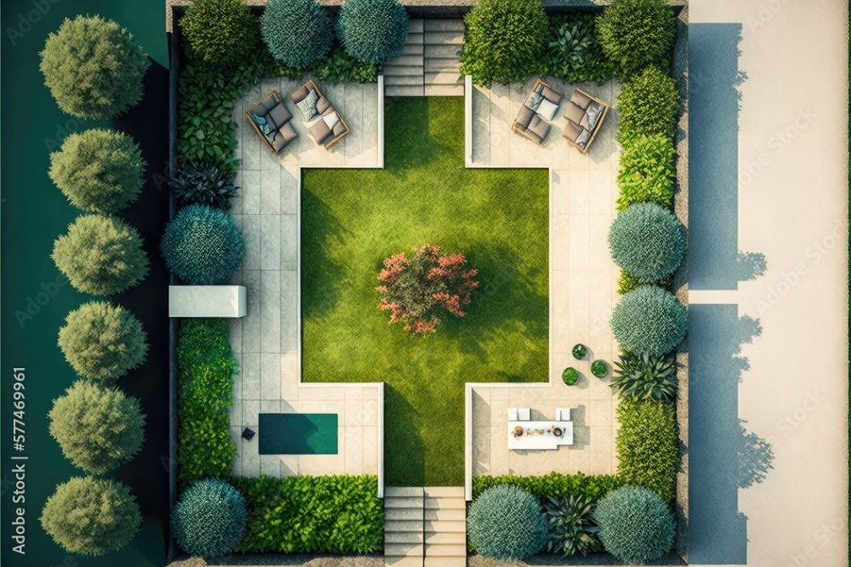 Niche Utama 2 Aerial View Of A Square Garden Design