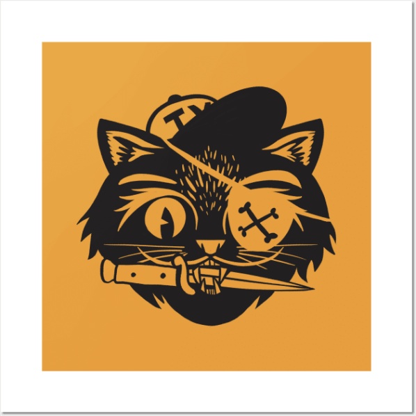 Niche Utama 2 Alley Cat - One Color - Black Cat - Posters And Art Prints  TeePublic