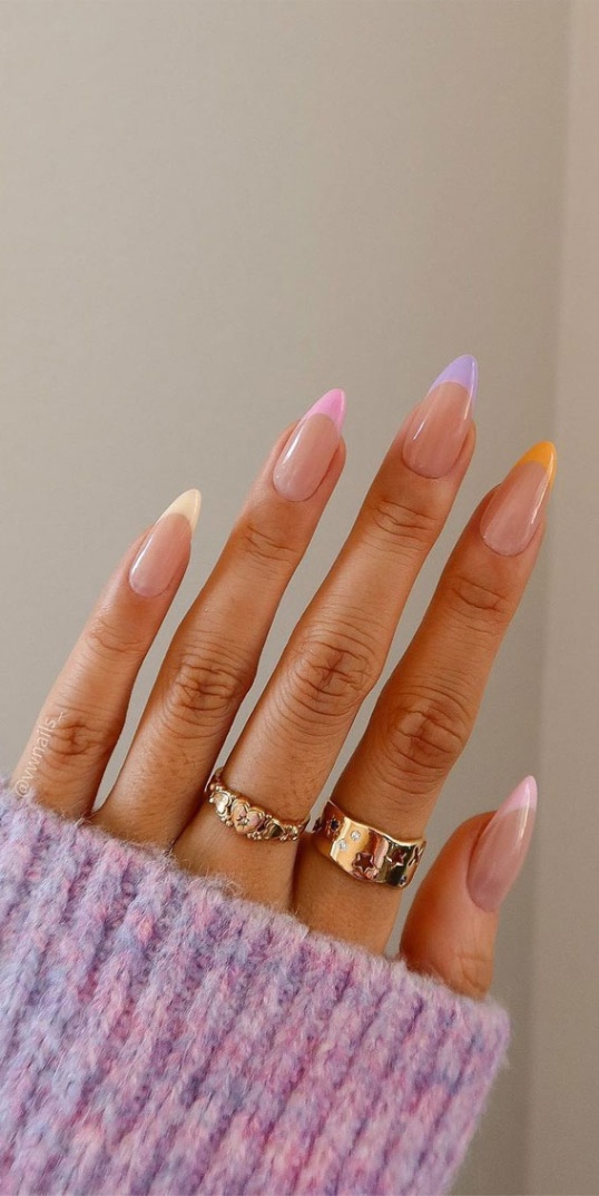 Almond French Nails Design