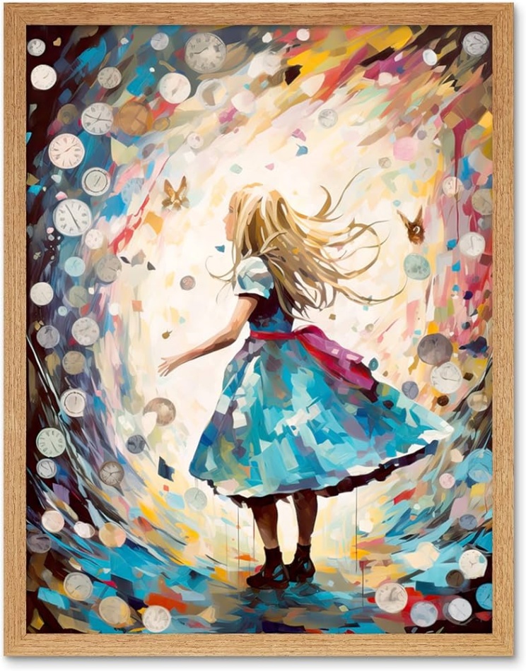 Niche Utama 2 Artery Alice In Wonderland Clocks Down The Rabbit Hole Artwork Framed Wall  Art Print X Inch