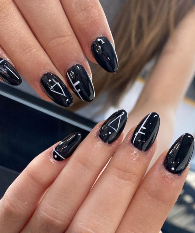 Niche Utama 2 Black Almond Nail Designs For Summer   Morovan