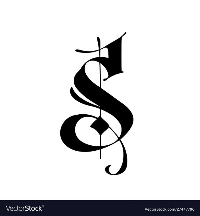 Niche Utama 2 Letter S In Gothic Style Alphabet The Symbol Vector Image On